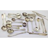 A collection of Manchester Liners Ltd silver-plated flatware to include dessert spoons, fish knives,
