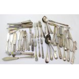 A selection of silver-plated flatware,