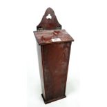 An George III mahogany candle box of tapering form, length 38cm.