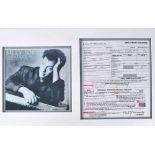 BILLY JOEL; a contract signed twice by the artist dated 02/07/01 for Film Payment Services Inc,