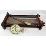 An early 20th century walnut and beech German made Vienna style wall clock,