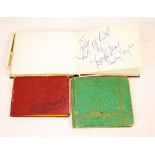 Three autograph books with stars of stage, screen and music including Laurel and Hardy,