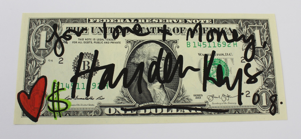 HAYDEN KAYS (b 3rd October 1985); signed dollar entitled 'For Love and Money',