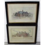 A pair of early 20th century architect's watercolours,