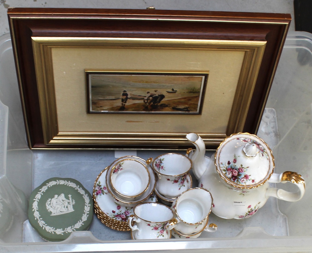 A Royal Albert 'Cottage Garden' coffee service comprising coffee pot, six cups and saucers,