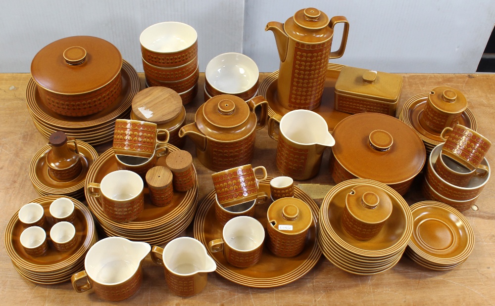 A substantial collection of Hornsea 'Saffron' pattern breakfast and dinner ware to include coffee