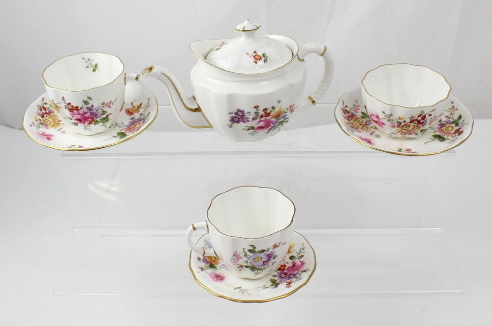 A Royal Crown Derby 'Derby Posies' pattern tete-a-tete part tea service comprising two cups and