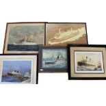 A quantity of early-to-mid 20th century prints of White Star Line,