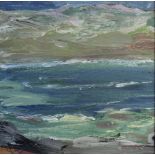 UNATTRIBUTED; oil on board, impasto seascape, indistinctly signed lower left, 53 x 50cm,