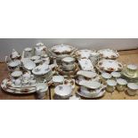 A quantity of Royal Albert 'Old Country Roses' dinner and teaware to include ten dinner plates,