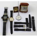 A quantity of wristwatches, pocket watches and portable alarm clocks, to include Kered, G-Shock,