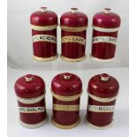 Fifteen large ceramic apothecary jars, height of each approx 23cm (15).