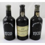 Three bottles of Quintas Das Carvalhas 1970 vintage port (3).