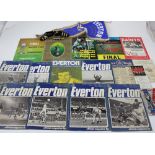 A collection of Everton FC 1970s programmes, a 1966 Everton FC pennant etc,