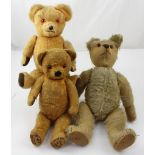 Three vintage articulated teddy bears (3).