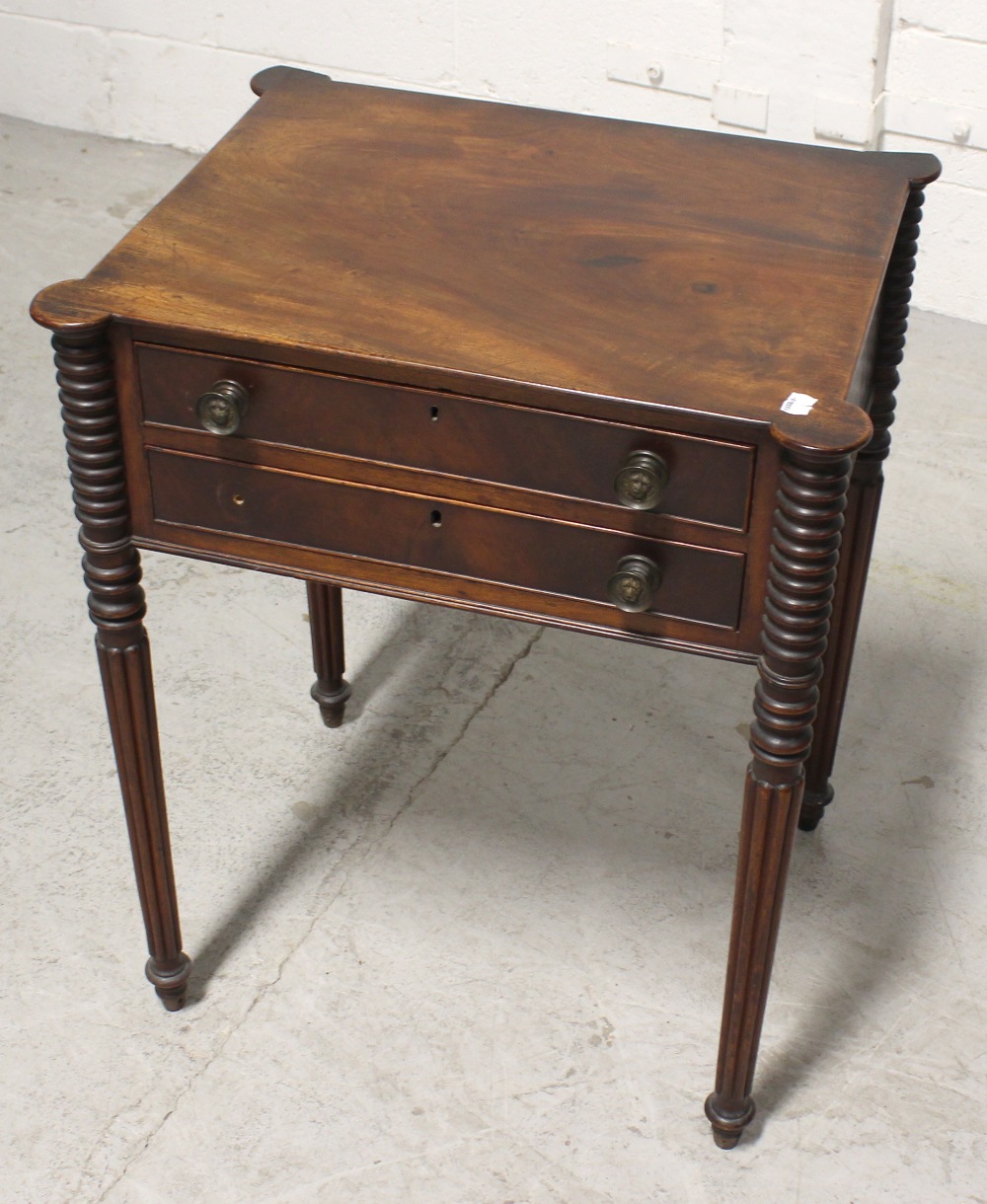 A 19th century American mahogany side table,