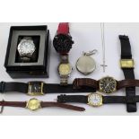 A quantity of gentlemen's wristwatches to include Armani, Tissot, Accurist, Slazenger, Citroen,