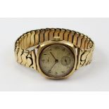 Limit; a gentlemen's yellow metal wristwatch on a yellow metal expanding bracelet strap,