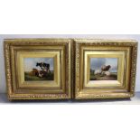 UNATTRIBUTED; a pair of decorative oil on board paintings,