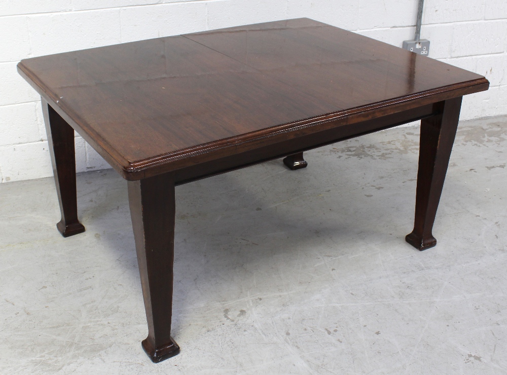 A late 19th/early 20th century mahogany dining table on block tapering supports, length 132cm, - Image 3 of 4