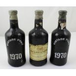 Three bottles of Quintas Das Carvalhas 1970 vintage port (3).