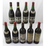 Six bottles of Corton Clos Duroi 1961 vintage, two bottles of Corton Clos Duroi 1959,