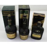 A boxed litre bottle of Courvoisier VSOP fine champagne cognac,