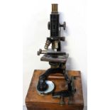 A W Watson & Sons Ltd 'Service' three lens microscope,