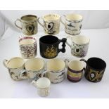 A collection of Wedgwood commemorative tankards to include Victoria and Albert,