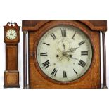 A George III oak, mahogany and inlaid longcase clock,