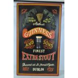 A homemade painted Guinness advertising sign, 90.5 x 54cm.