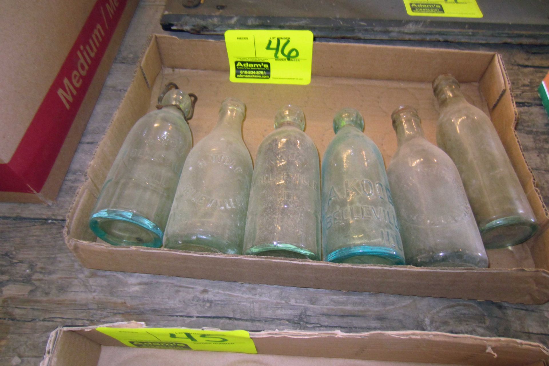 6 Glass Bottles (Wolf, Winkler, Koob - Belleville)