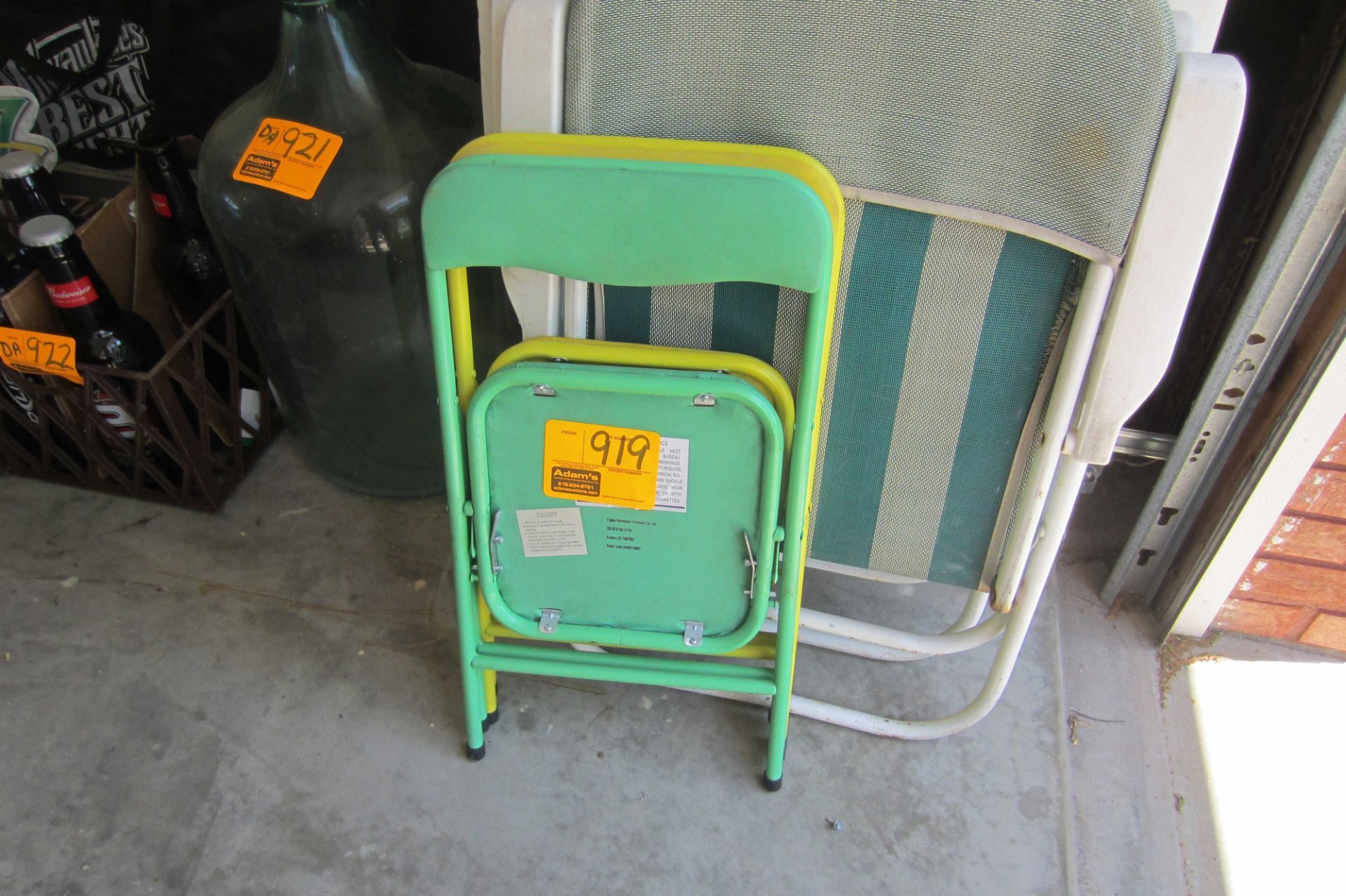 2 Child Folding Chairs (Green and Yellow)