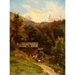 Geisser Johann-Josef1824 Altstätten - 1894 Lausanne"Ziegenhirtin im Berner Oberland mit Blick auf