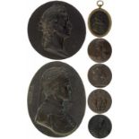 Lot Plaketten19./20. Jh. 7 diverse Plaketten mit reliefierten Portraits. Bronze und Metallguss