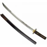 WakizashiJapan frühe Edo-Periode. Die Stahlklinge des Kurzschwertes mit schöner, späterer