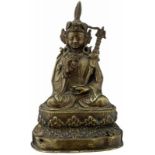 Kleine Figur des PadmasambhavaHimalaya alt. Bronze. Der Gründer des tantrischen Buddhismus mit