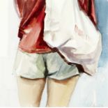 Aerni Christoph1954 Hägendorf"Hot Pants". Aquarell auf Büttenpapier. Unten rechts signiert.