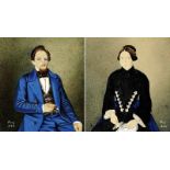 Paar Portraits "Ehepaar"Datiert 1853. Vom Solothurner Portaitmaler Johann Christian Flury (1804 -