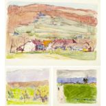 Miller Werner1892 Biberist - 1959 Buchegg"Sommerlandschaften". Aquarell und Bleistift. Ein Blatt