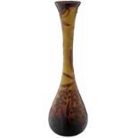 Vase "D'Argental"St. Louis Anfang 20. Jh. Entwurf Paul Nicolas. Farbloses Glas mit gelbem, rotem und