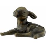 Zierfigur "Lamm"Um 1940. Bronze. Expressiv modellierte Tierfigur. Bezeichnet "Vohland & Bär".