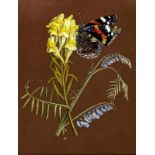 Hartmann Johann Daniel Wilhelm1793 - 1862 St. Gallen"Schmetterling auf Blütenzweig". Gouache auf
