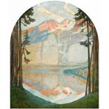 Plattner Otto1886 Liestal - 1951 Stein am Rhein"Oeschinensee". Oel auf grober Leinwand, aufgezogen