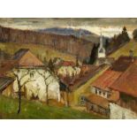 Schweizer Albert1885 Bärenwil - 1948 Liestal"Langenbruck - Blick über das Dorf". Oel auf