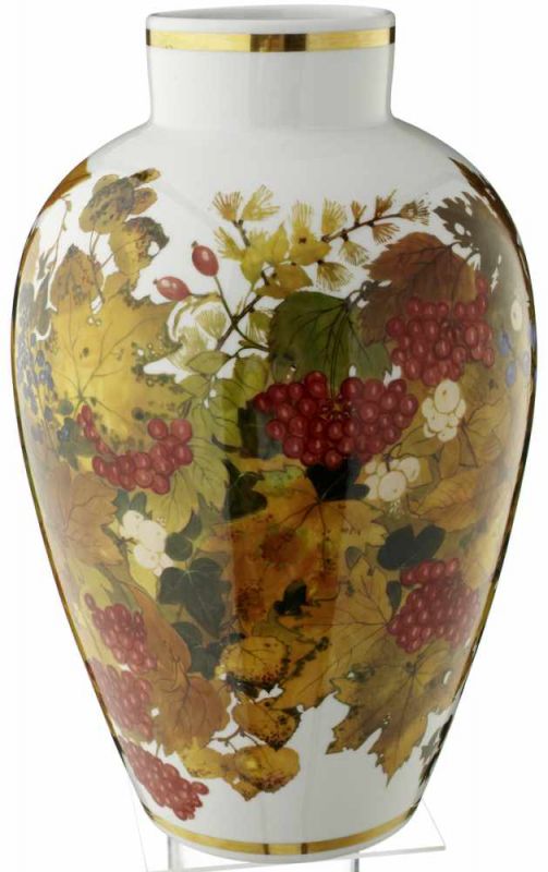 Vase "Herbstlaub"Nymphenburg Mitte 20. Jh. Entwurf Rudolf Sieck. Porzellanvase mit umlaufender, - Image 2 of 3