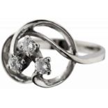 Diamant-RingWeissgold 750. 3 Brillanten, zusammen 0.47 ct. Ringgrösse 54. 7.4 g.