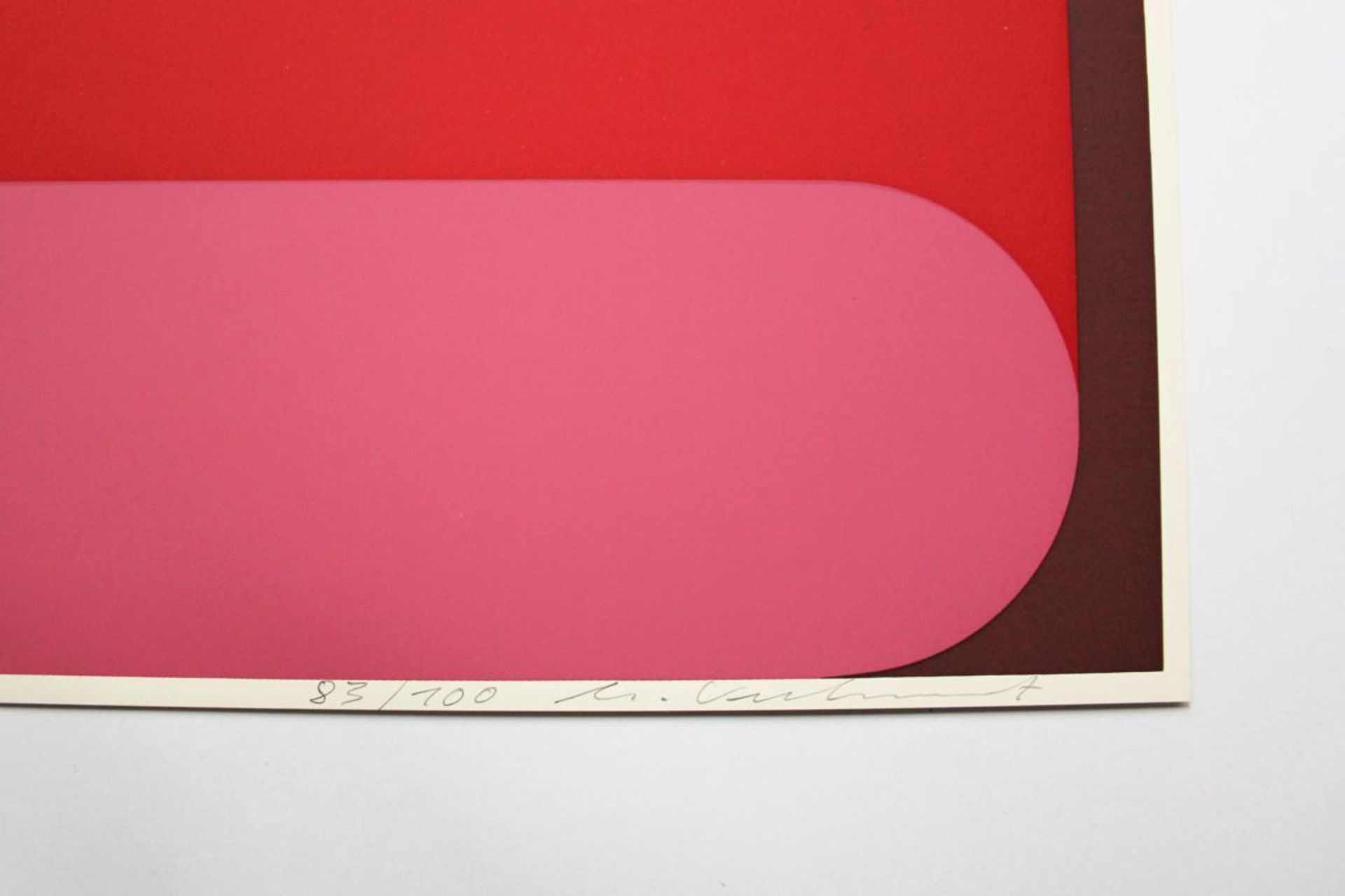 Kuhnert Horst (geb. 1938) Ohne Titel 1975 Farbsiebdruck handsigniert und nummeriert 83/100 40 x 40 - Bild 2 aus 2