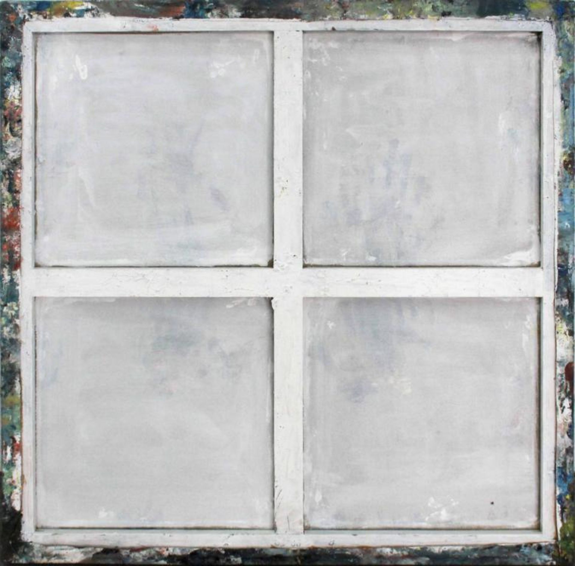 Erika Langbein Ohne Titel (Flötenspieler) 2008 Öl auf Leinwand handsigniert und datiert 80 x 80 cm - Bild 3 aus 3