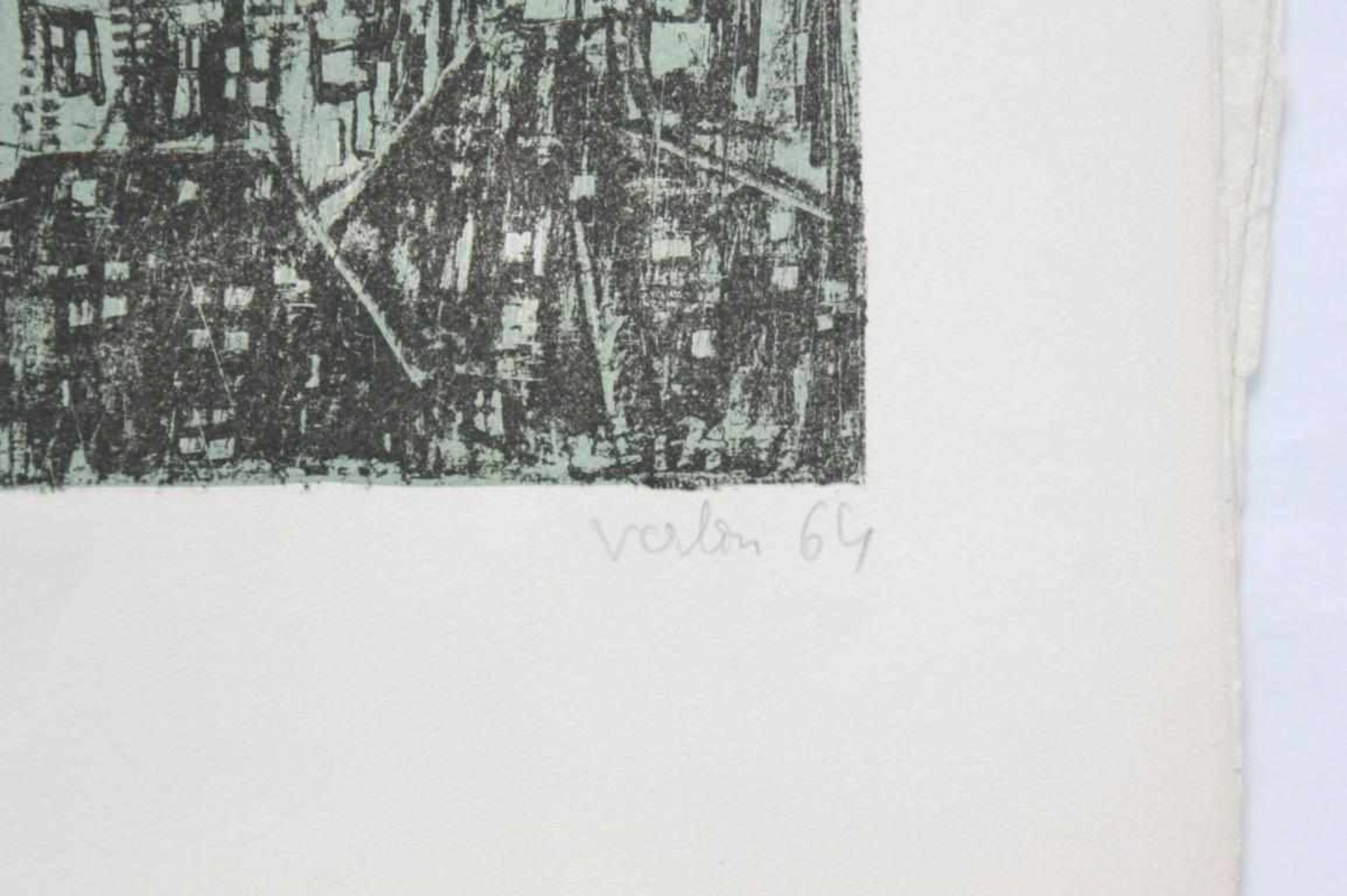 Verlon André (1917-1994) Solitude (grün) 1964 Lithograhie handsigniert, datiert, Solitude, E.E 65 - Bild 2 aus 3